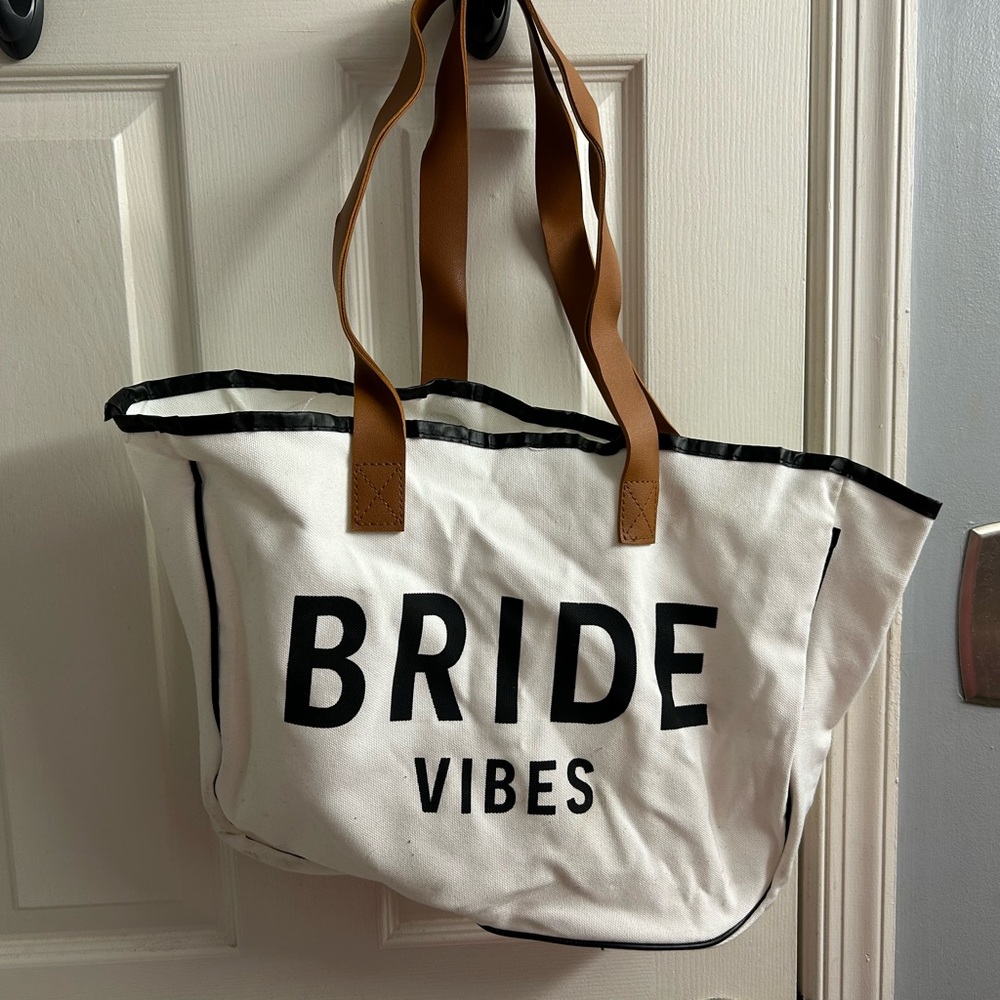 Bride Vibes White Tote Bag